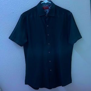 Men’s Black Silky Button Down